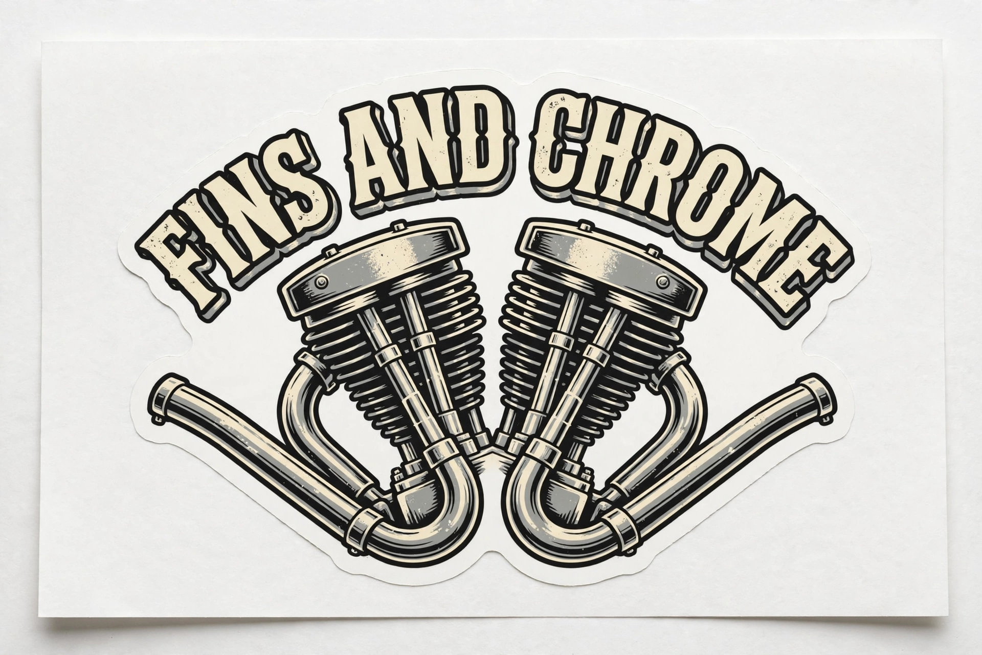 Fins and Chrome Decal — Decal for Bikers