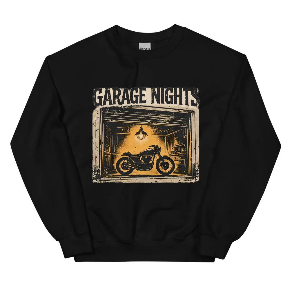 Garage Nights Pullover — Pullover Sweatshirt for Bikers