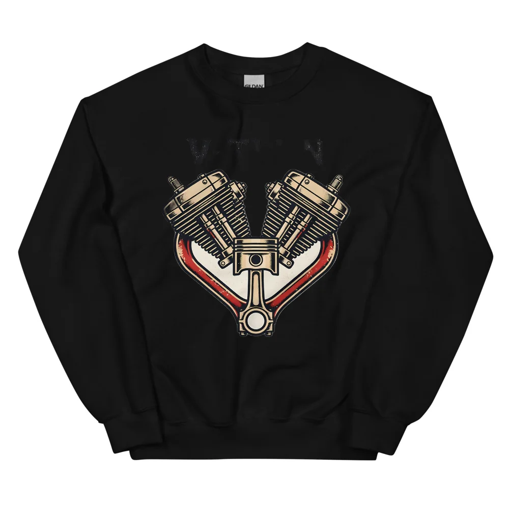 V-Twin Heart Pullover — Pullover Sweatshirt for Bikers