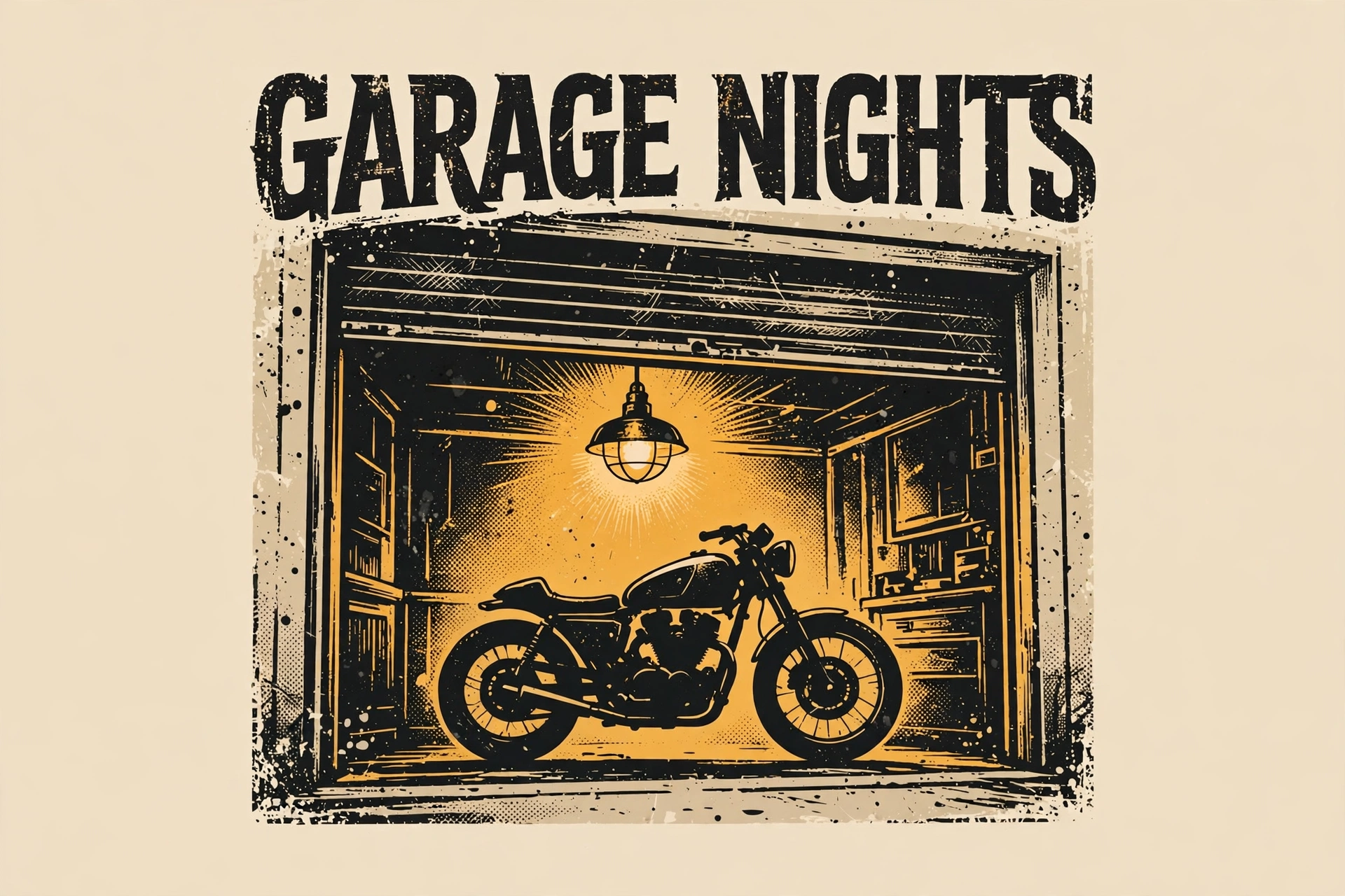Garage Nights — T-Shirt for Bikers