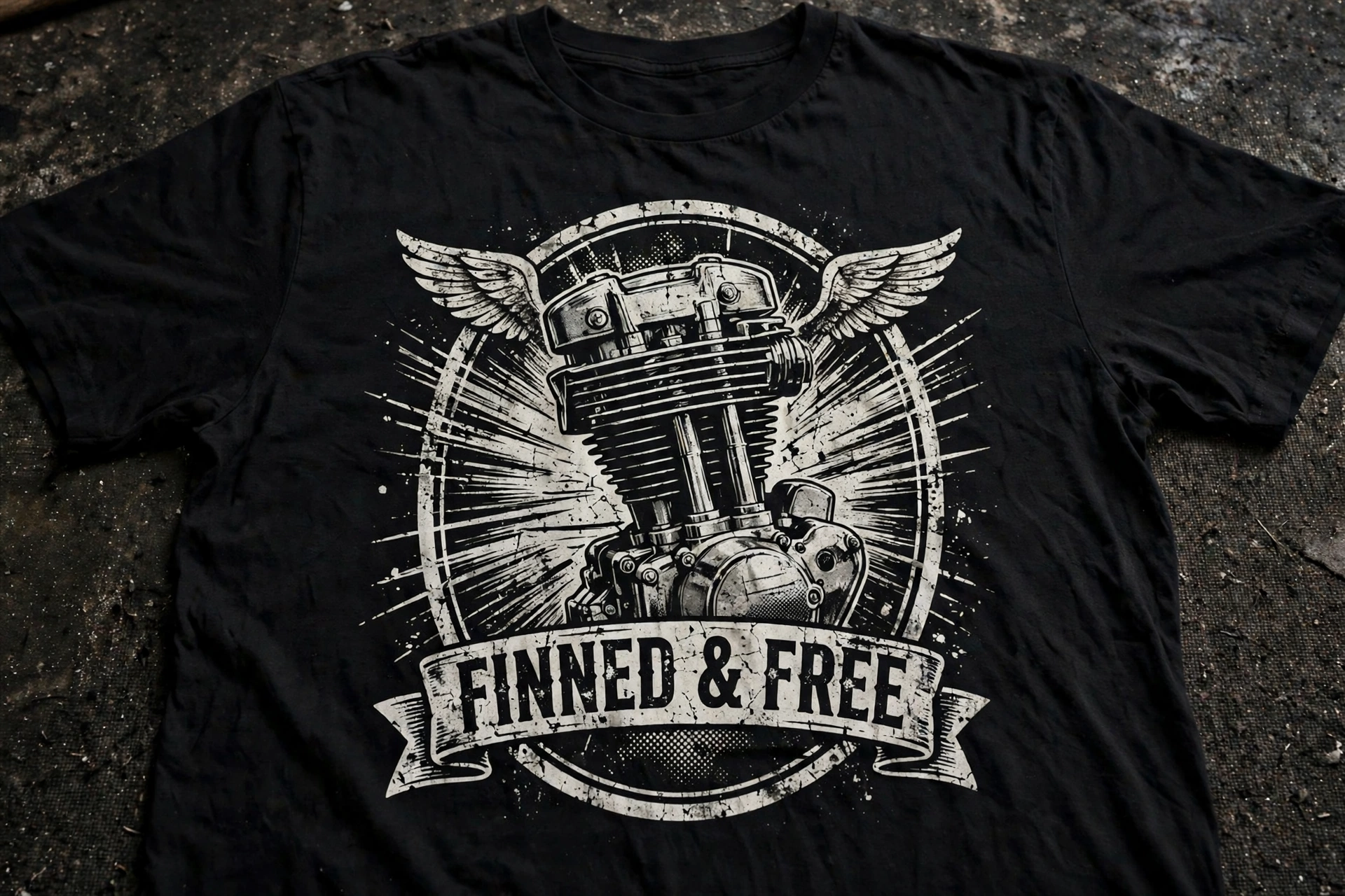 Finned & Free — T-Shirt for Bikers