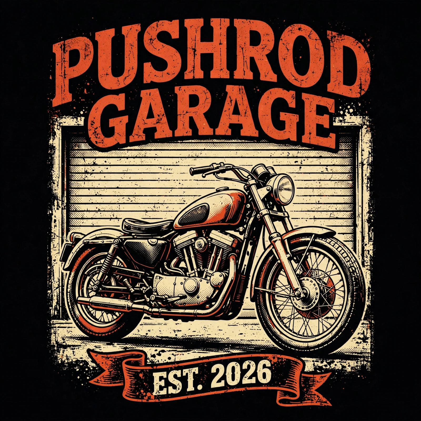 Pushrod™ Garage Est. 2026 — T-Shirt for Bikers
