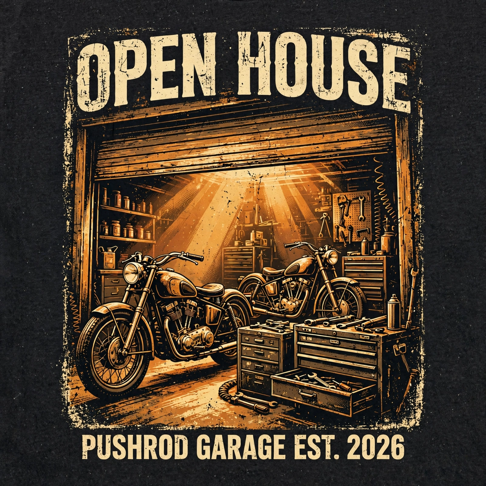 Garage Open House — T-Shirt for Bikers