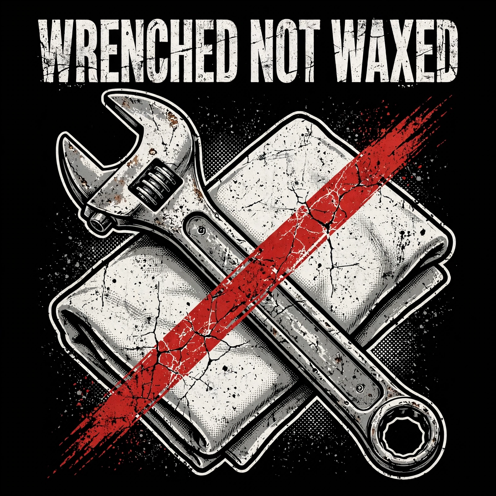 Wrenched Not Waxed — T-Shirt for Bikers