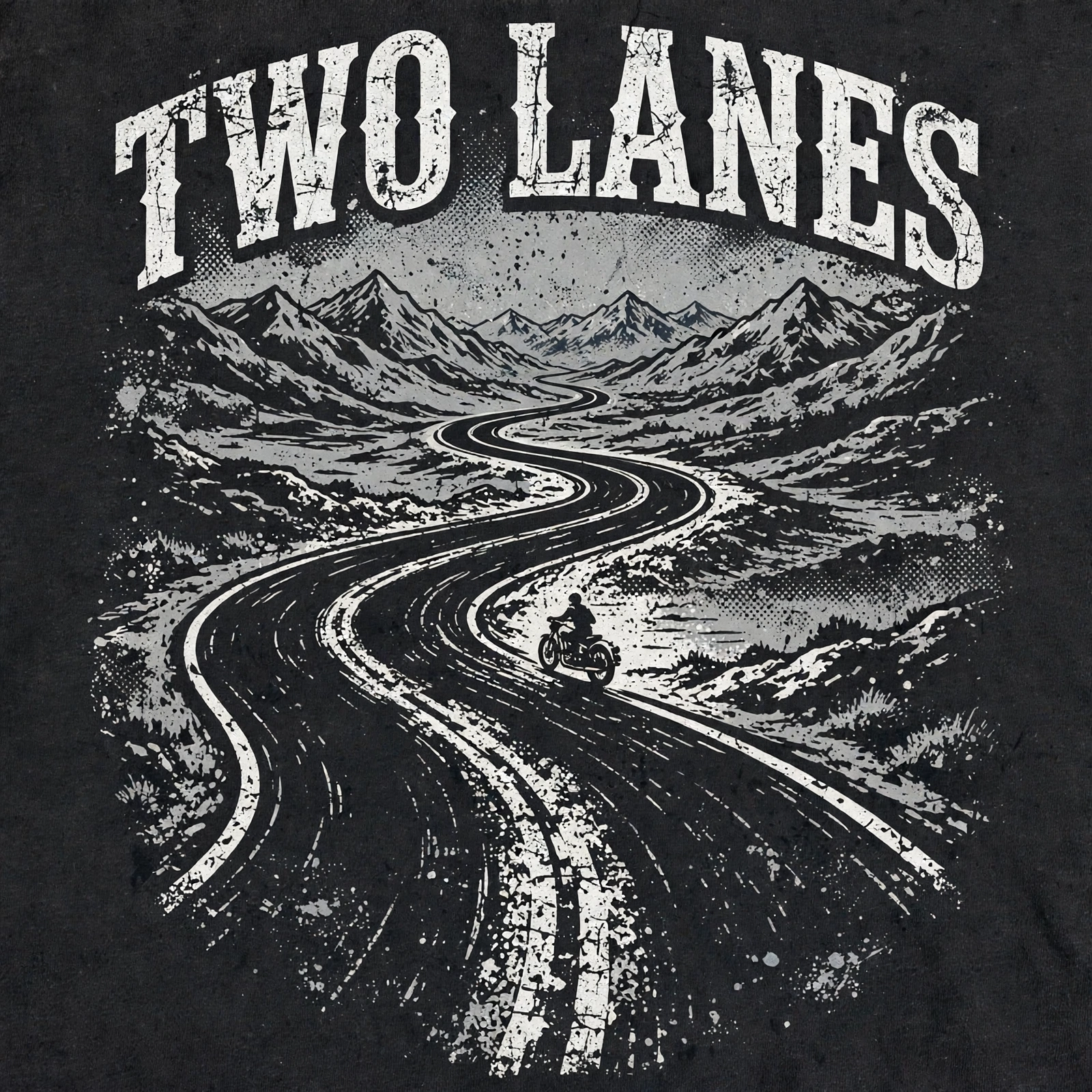 Two Lanes — T-Shirt for Bikers