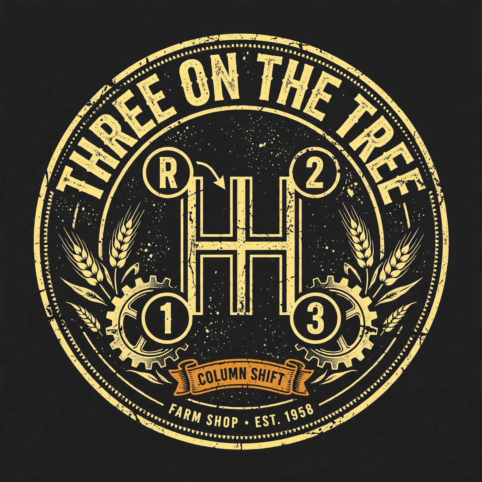Three on the Tree — T-Shirt for Classic Truck Fans