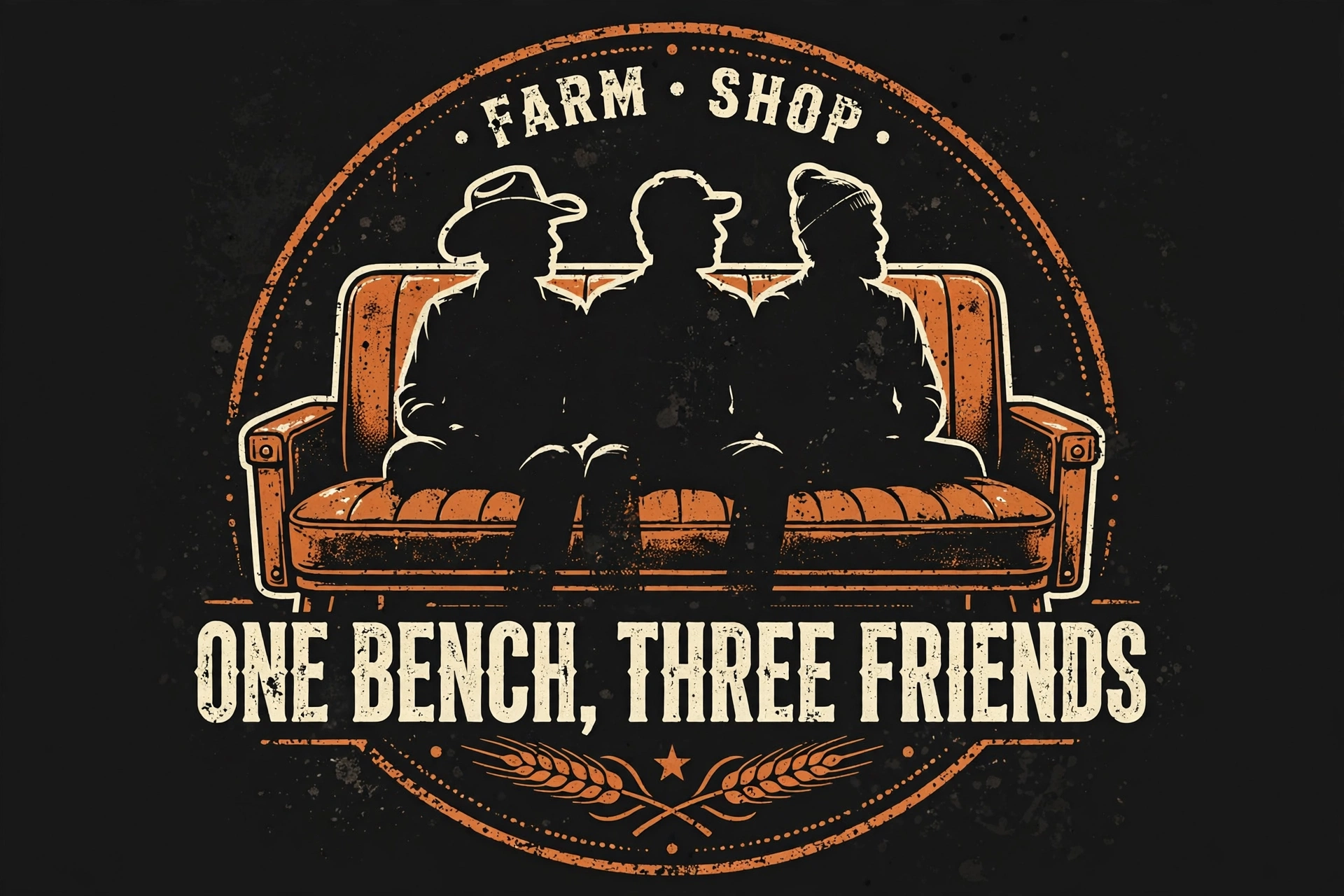 One Bench, Three Friends — T-Shirt for Classic Truck Fans