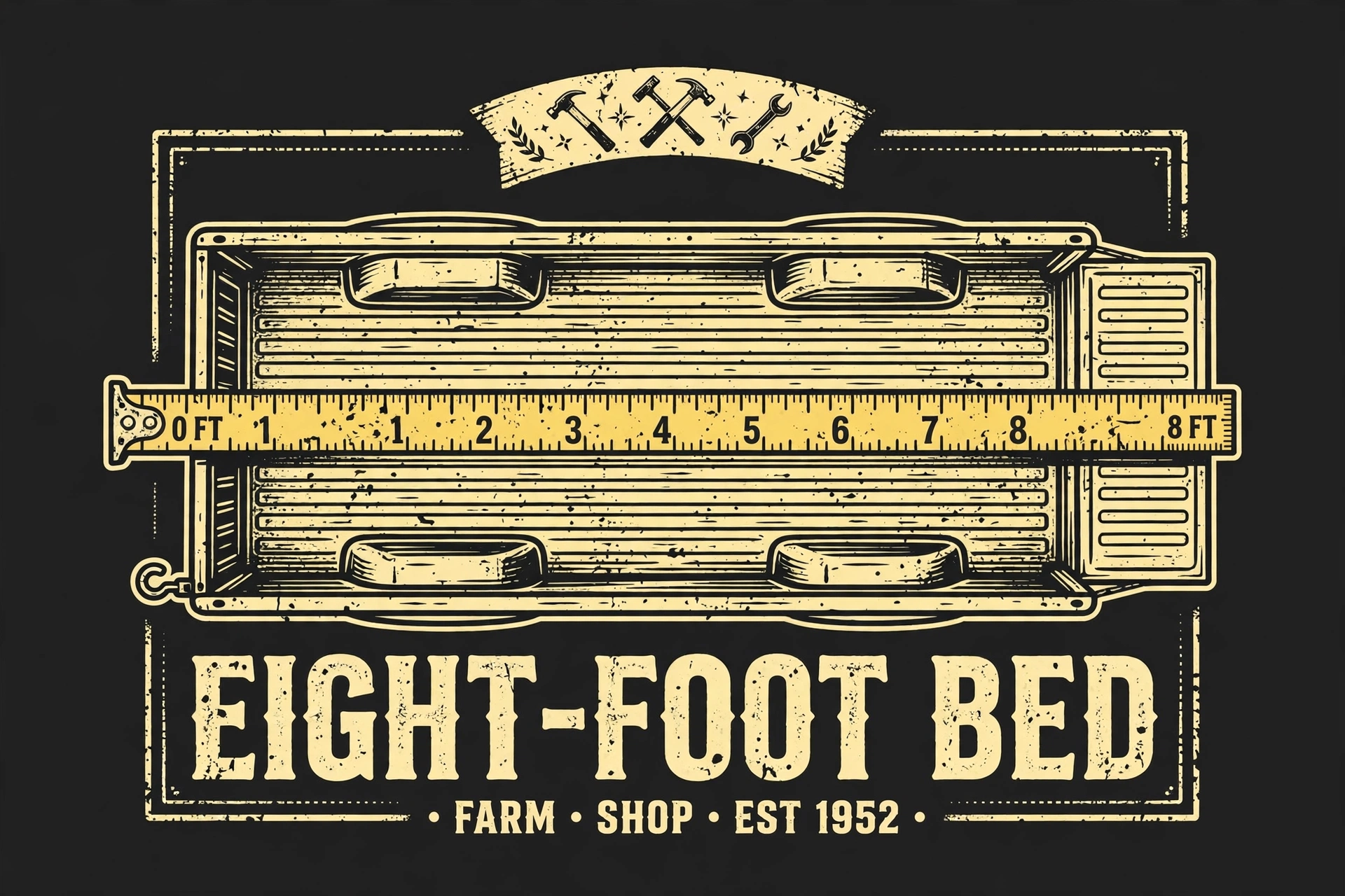Eight-Foot Bed — T-Shirt for Classic Truck Fans