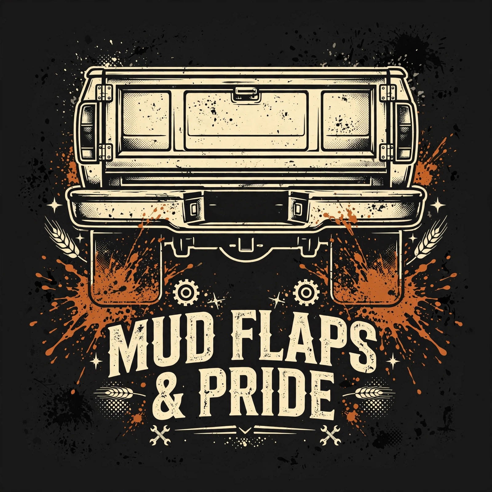 Mud Flaps & Pride — T-Shirt for Classic Truck Fans