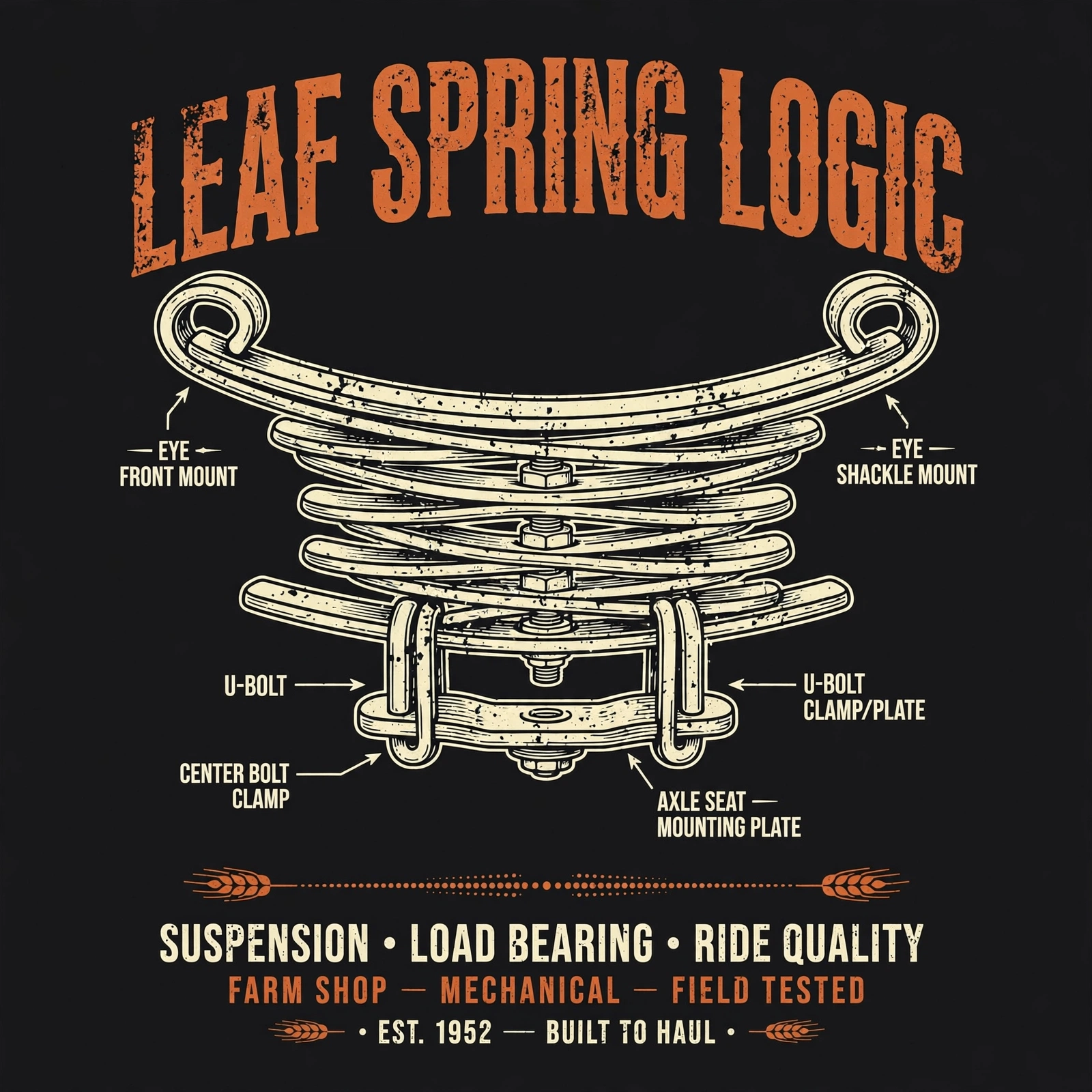 Leaf Spring Logic — T-Shirt for Classic Truck Fans