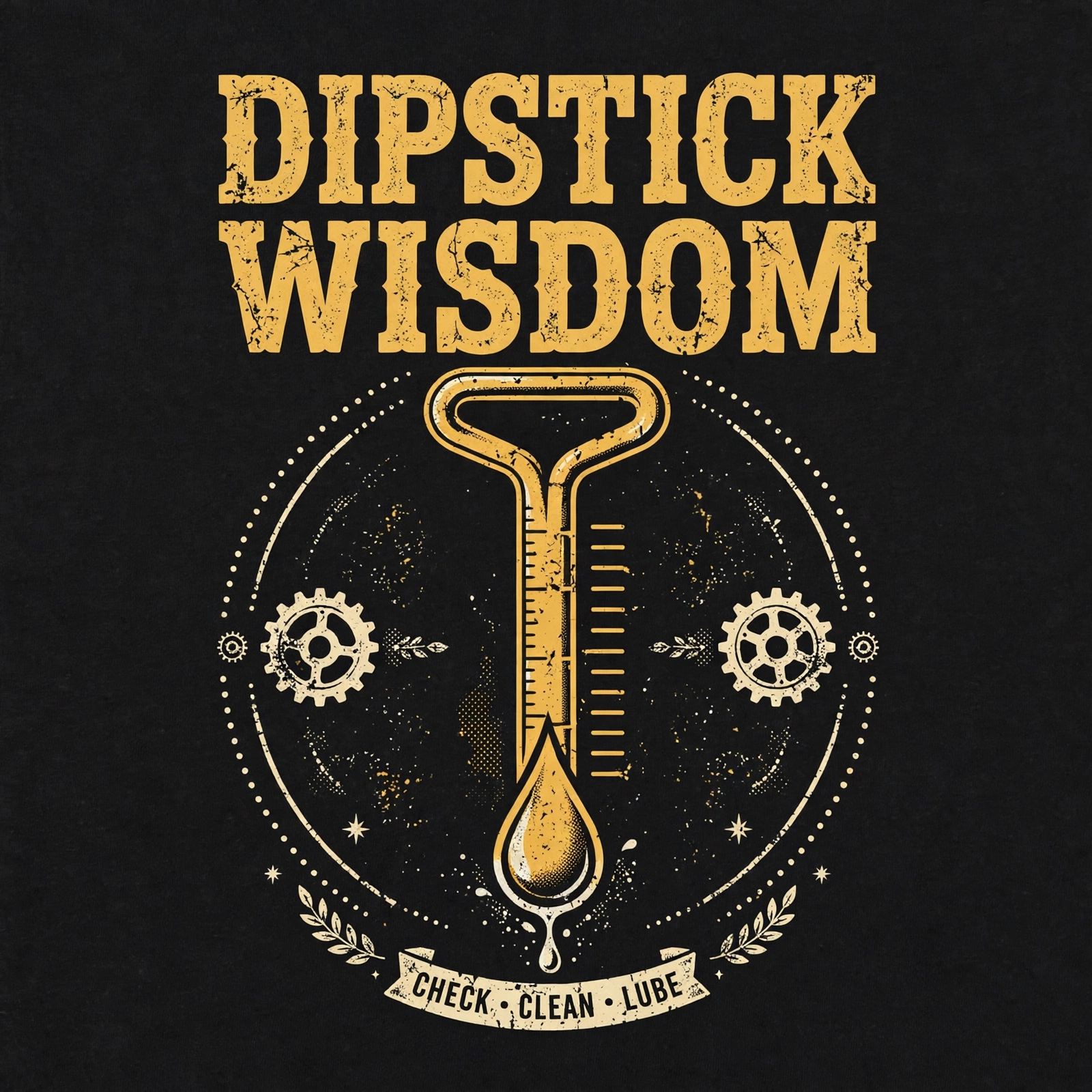Dipstick Wisdom — T-Shirt for Classic Truck Fans